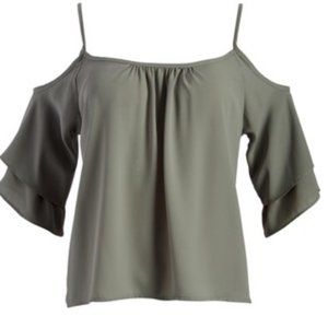Sage Strappy Cold shoulder TOp